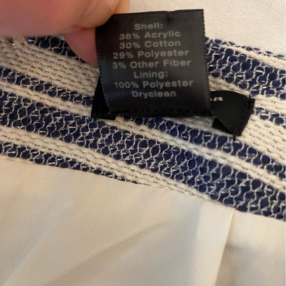 Ann Taylor 2PC Boatneck Blue & Ivory Top SZ XXS With Matching Skirt 2P SKU0642 - Picture 13 of 17